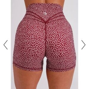 Buffbunny Collection Legacy Shorts Maroon White Speckled High Waist XS
